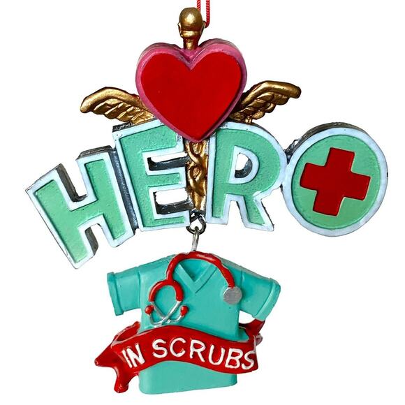 Healthcare Hero's Christmas Tree Ornament -Scrubs Doctor Nurse Physician Assist - Picture 1 of 1